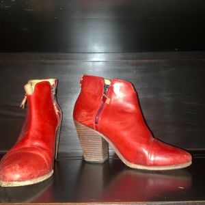 Rag and Bone red booties size 38